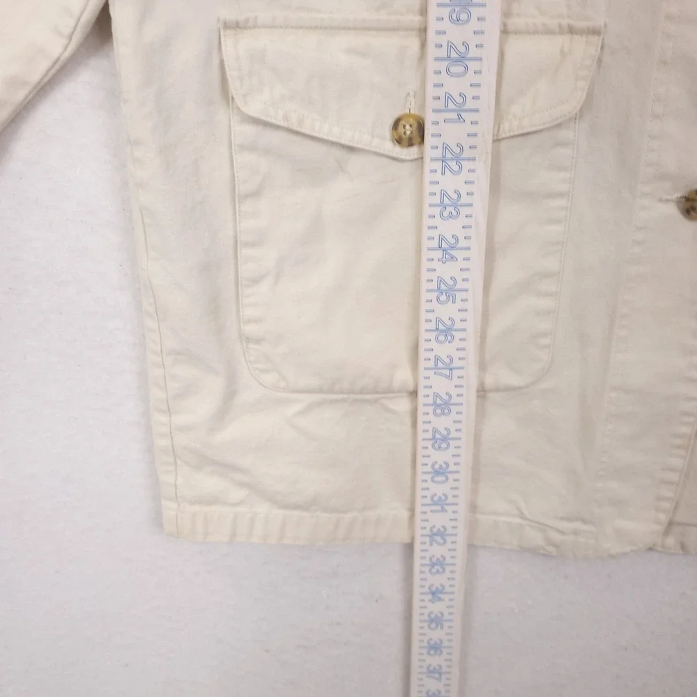 Vintage Eddie Bauer  Barn Chore Jacket Mens Large Ivory Field Travel Safari 90s